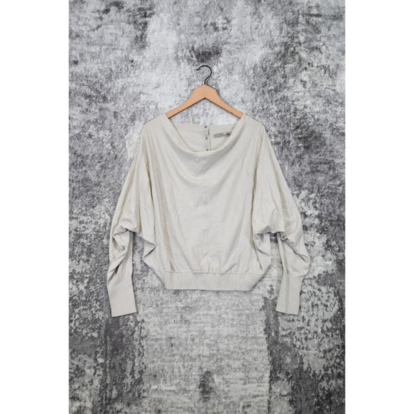 All Saints Sweaters - All Saints Gray Knit Cowl Snap Back Drape Sweater Size US 8 UK 12